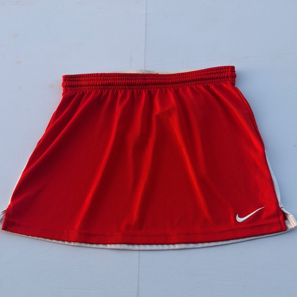 Nike Red Dri-FIT Athletic Skort with White Waistband
